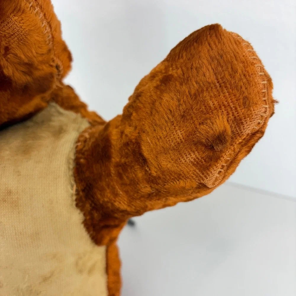 Vintage 60s Brown Tan Plush Teddy Bear Stuffed Animal Shabby Chic Well Loved